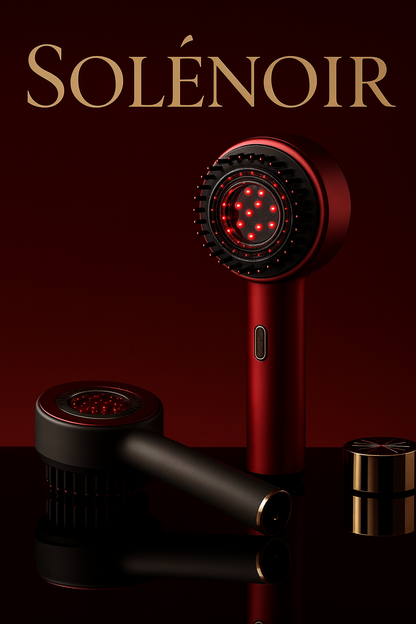 SOLÉNOIR™ Luxury LED Hair Growth Brush – Red Light Scalp Therapy Device