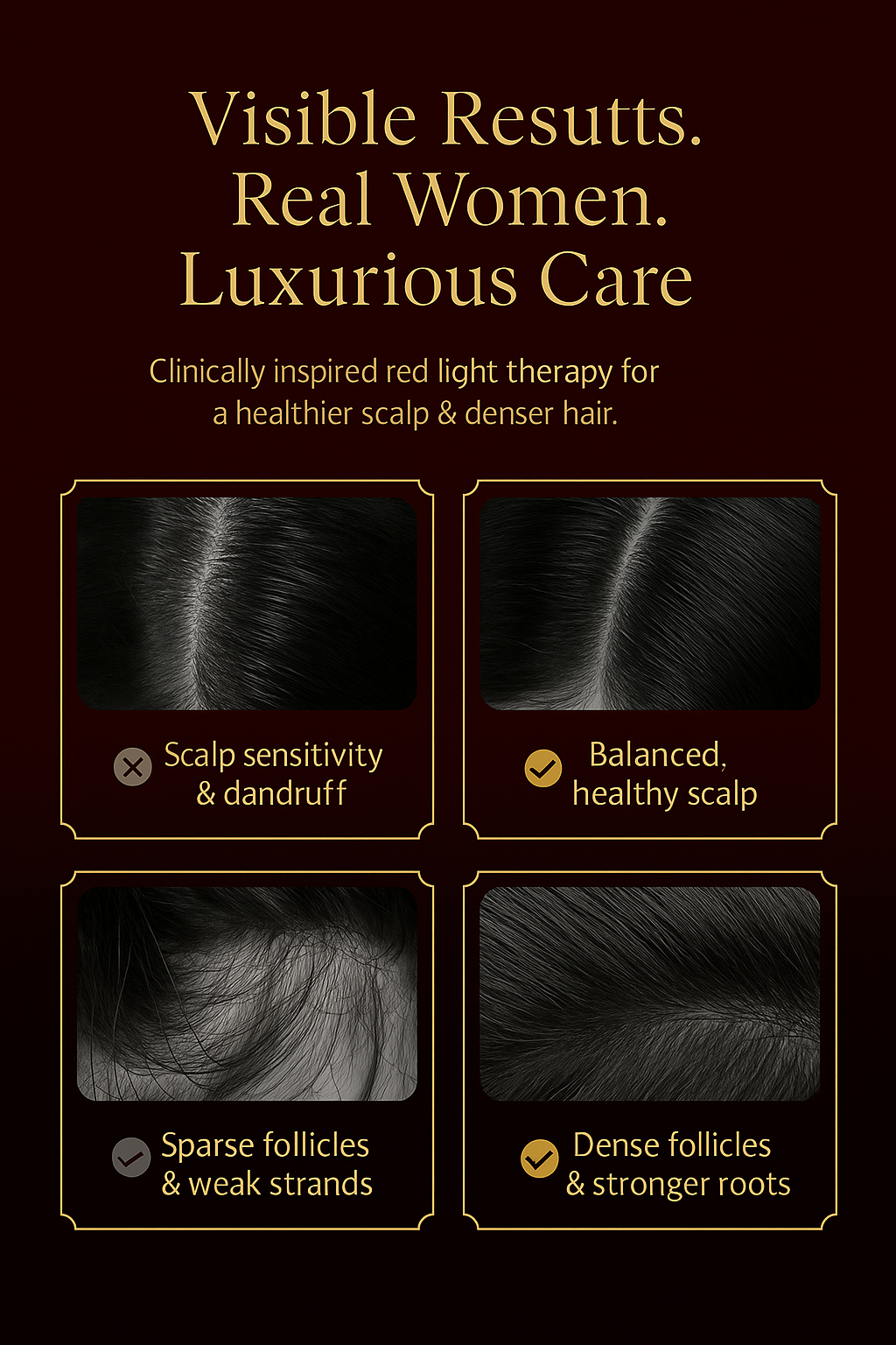 SOLÉNOIR™ Luxury LED Hair Growth Brush – Red Light Scalp Therapy Device