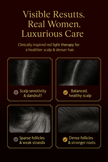 SOLÉNOIR™ Luxury LED Hair Growth Brush – Red Light Scalp Therapy Device