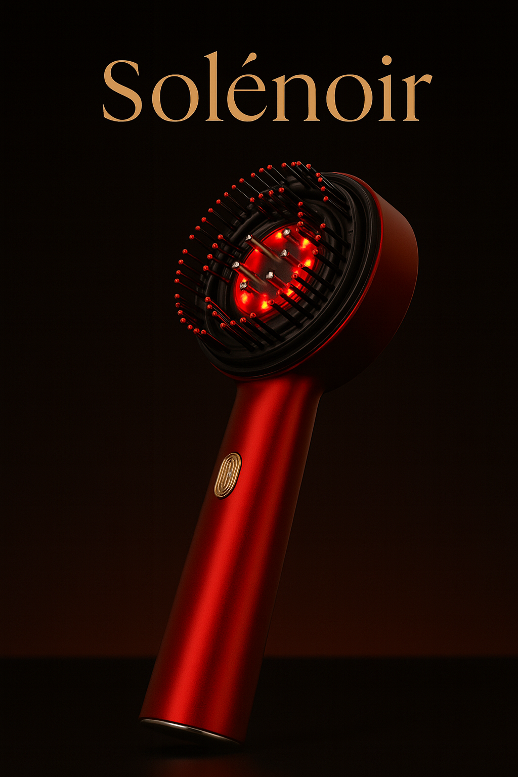 SOLÉNOIR™ Luxury LED Hair Growth Brush – Red Light Scalp Therapy Device
