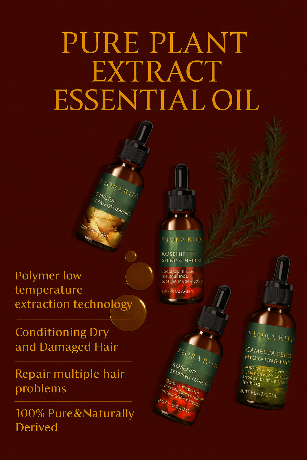 SOLÉNOIR Hair Boosting Essential Oils (20mL) - Nourish, Strengthen, Repair, Grow