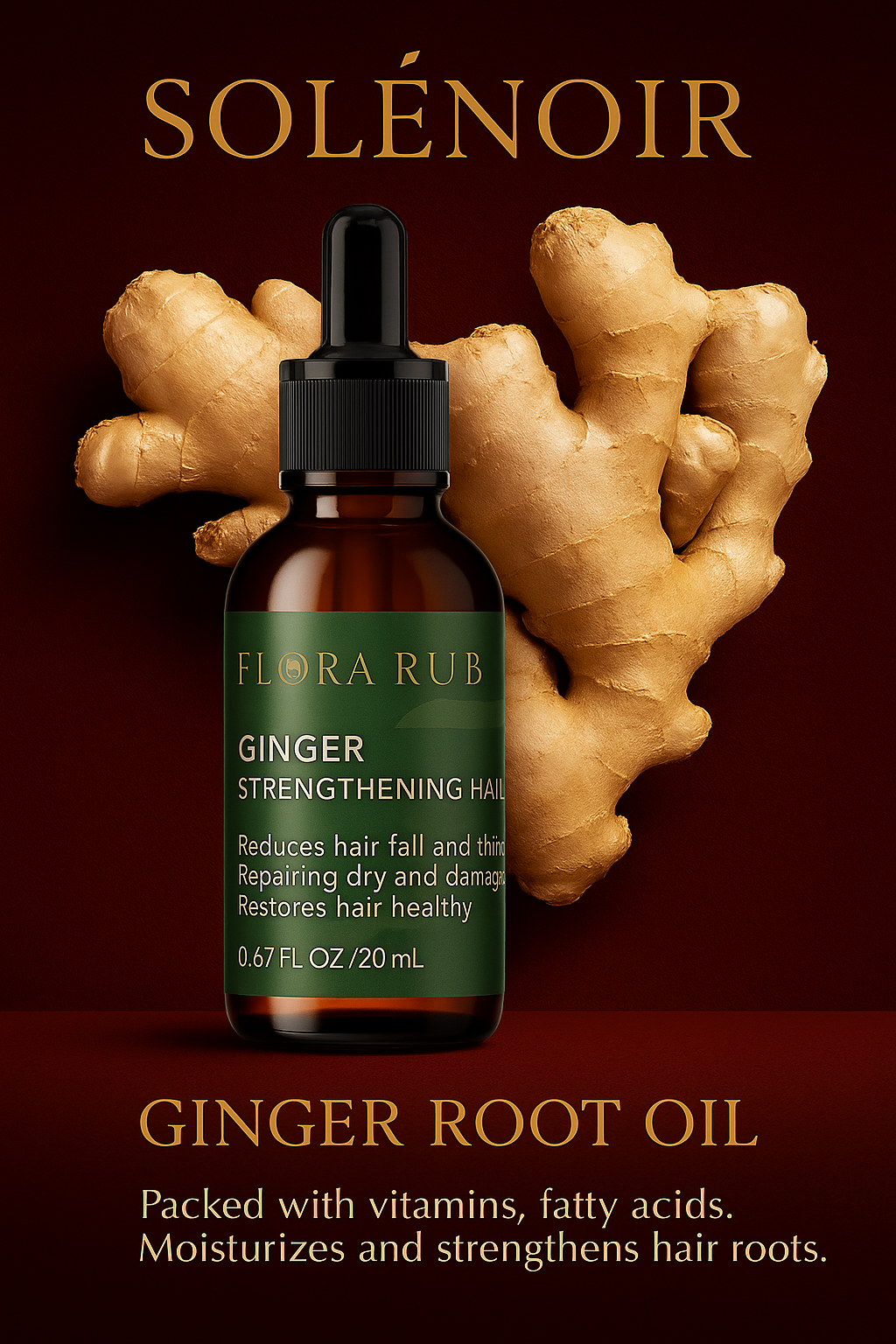 SOLÉNOIR Hair Boosting Essential Oils (20mL) - Nourish, Strengthen, Hydrate, and Shine